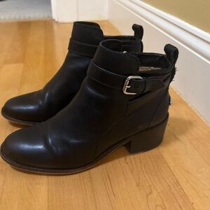 Coach Black Leather Ankle Booties